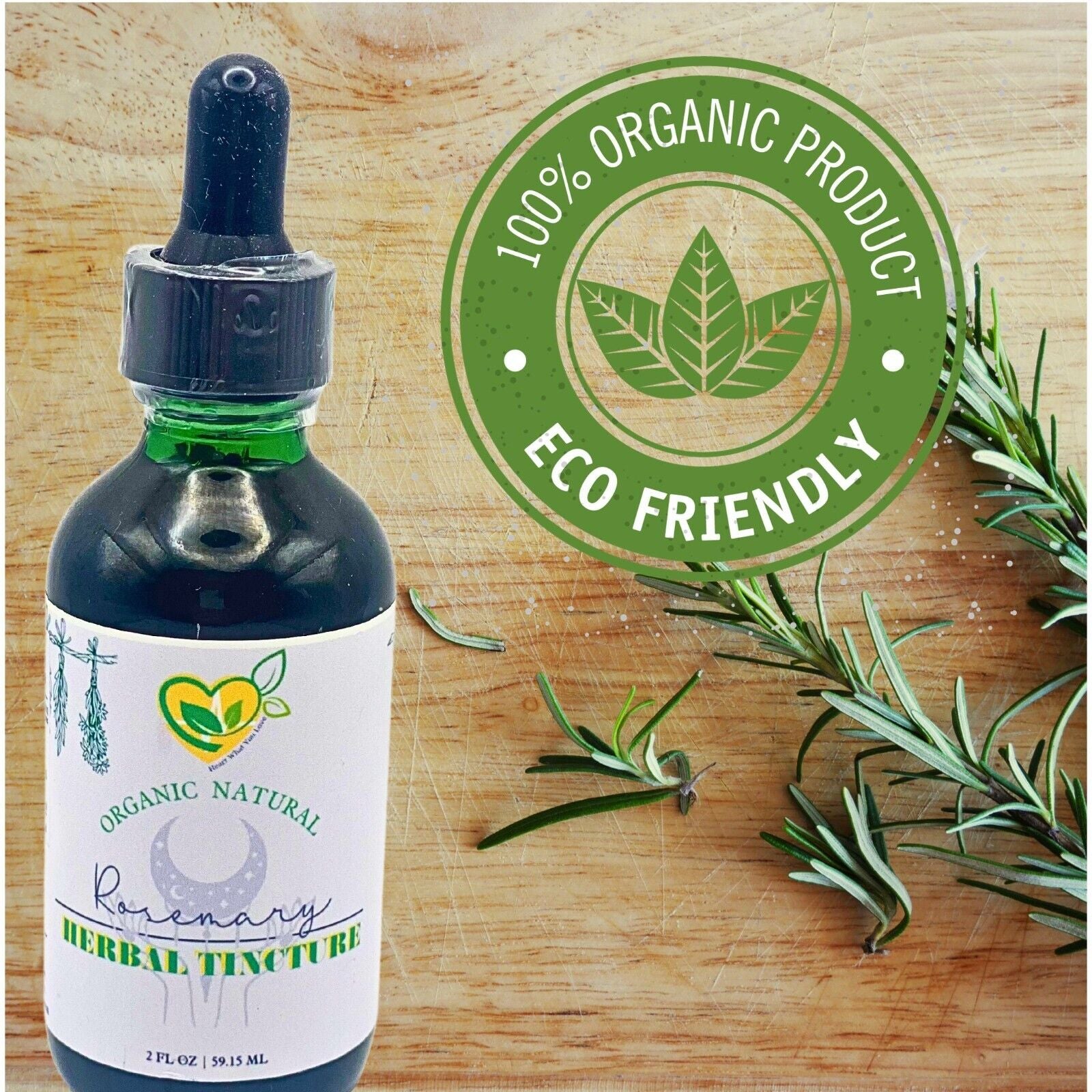 Rosemary Tincture Organic Natural Liquid Herbal Drops 2 Oz Bottle Dropper