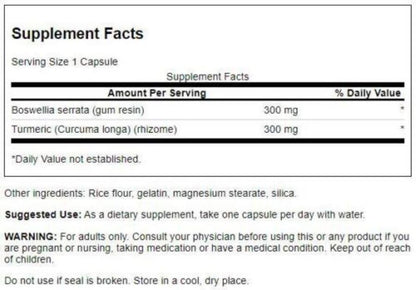 Swanson Full Spectrum Boswellia and Curcumin 2 X 60 Capsules 300Mg