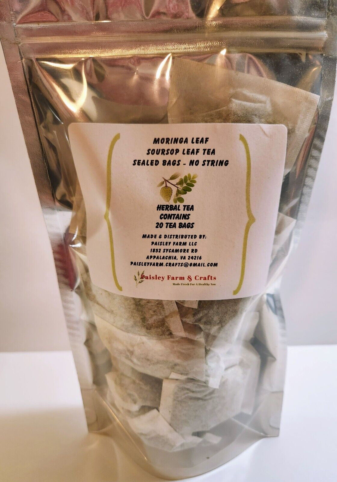 Moringa Leaf and Soursop Leaf Mix Tea Bags