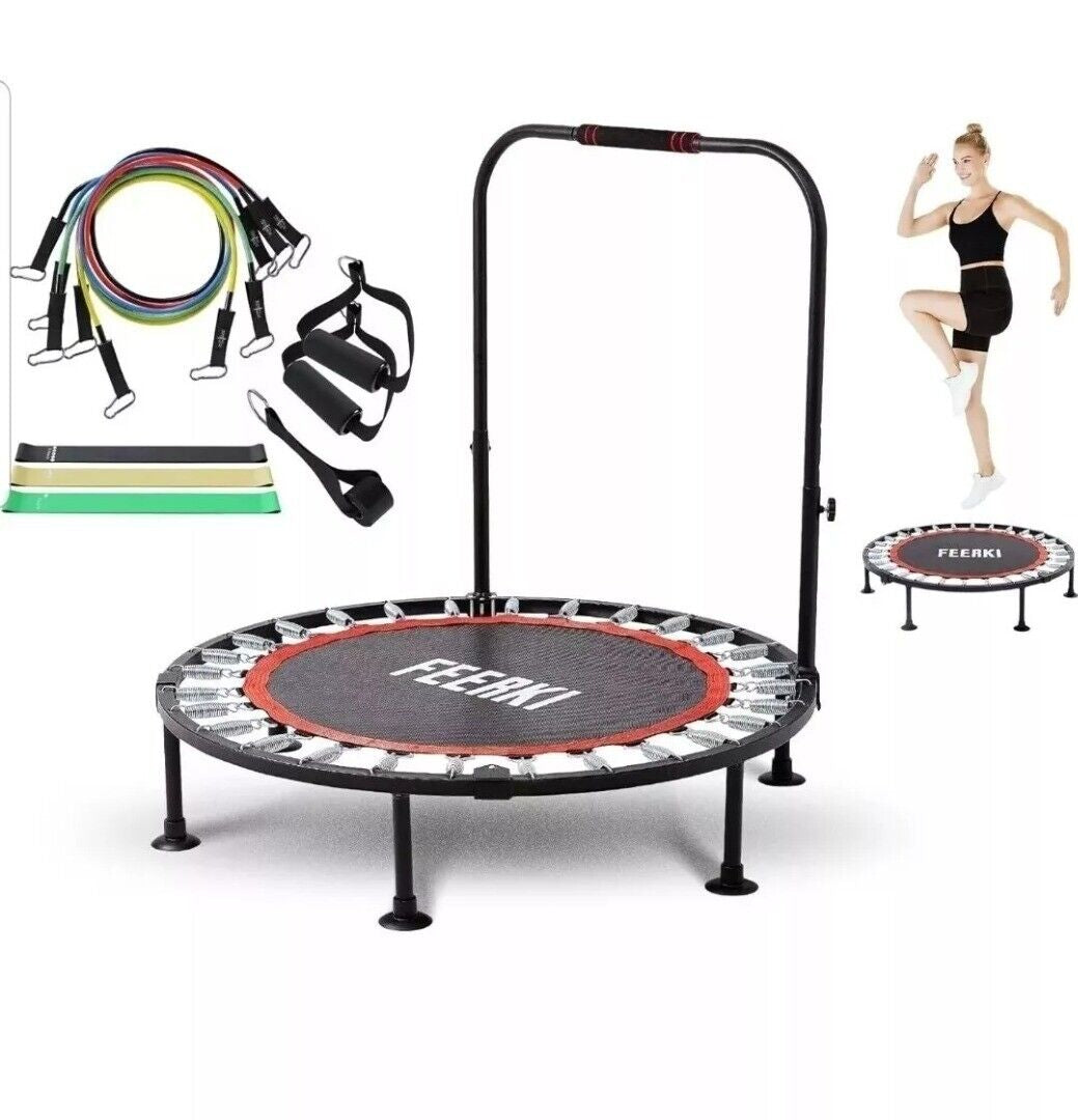 FEERKI - Trampoline for Adults & Kids Tear Resistant Fitness Rebounder