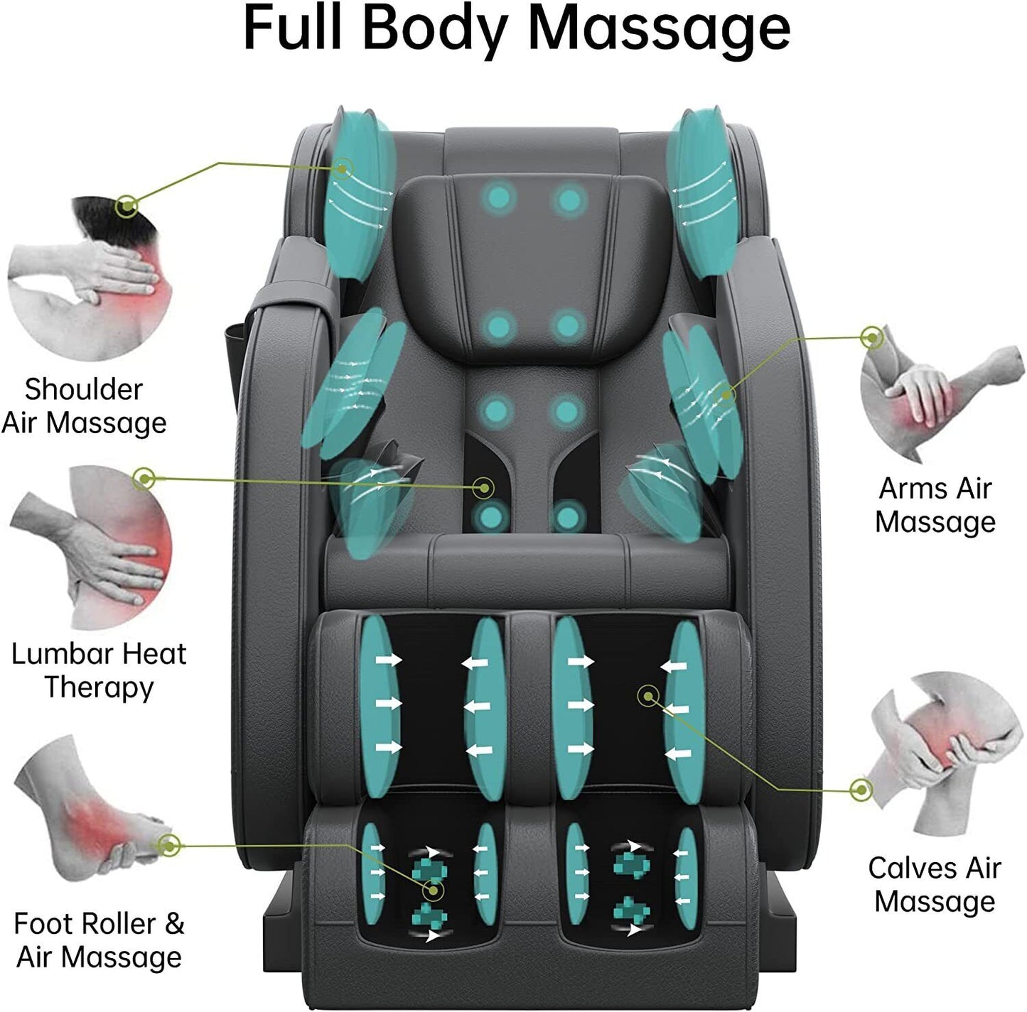 Real Relax Full Body Electric Shiatsu Massage Chair Zero Gravity Recliner Home