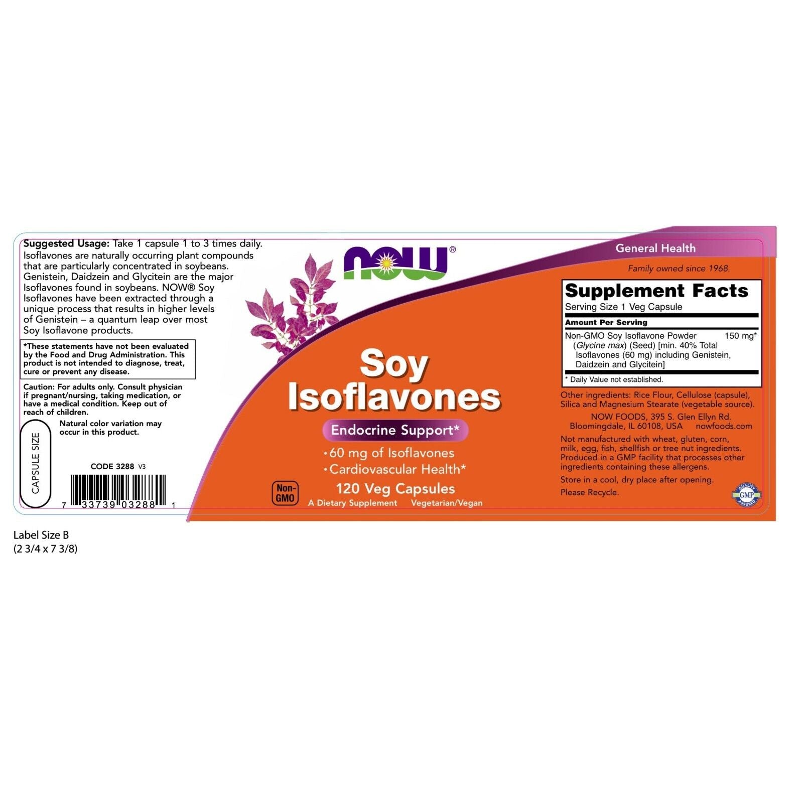 NOW Foods Soy Isoflavones, 60 Mg, 120 Veg Capsules