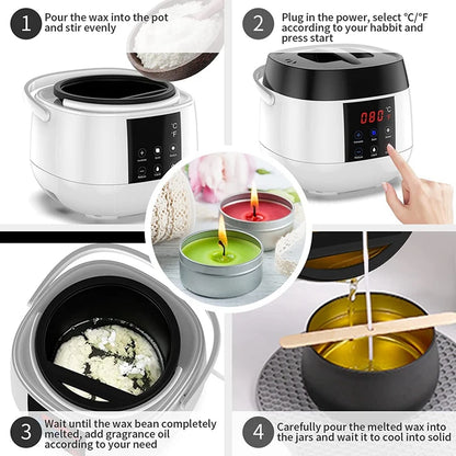 Candle Making Wax Melting Pot,Wax Melter for Candle Making,Led Temperature Display