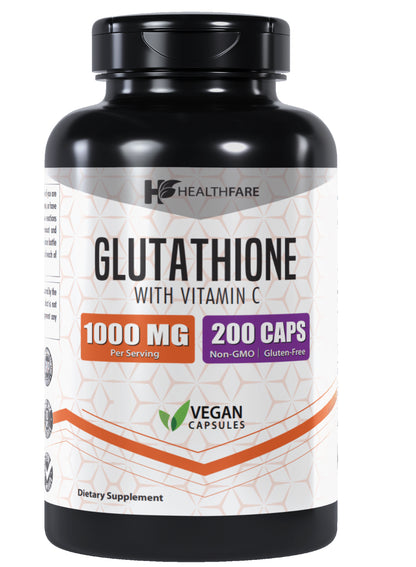 Glutathione 1000Mg GSH L-Glutathione Reduced 200 Capsules Antioxidant