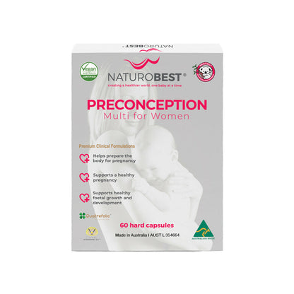 2 X Naturobest Preconception Multi for Women 60 Capsules Total 120 Caps