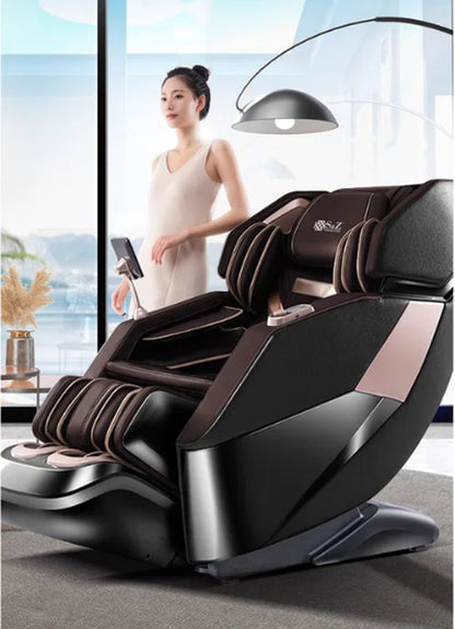 4D Massage Chair 60" Track Zero Gravity, Shiatsu Recliner AI Care, Voice Control