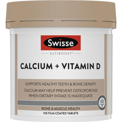 Swisse Ultiboost Calcium + Vitamin D 150 Tablets