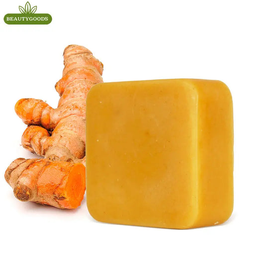 Turmeric Soap Herbal Natural Scrub Cleaning Nourishing Oil-Control Whitening Acne Treatment Mite Removal Face Skin Care