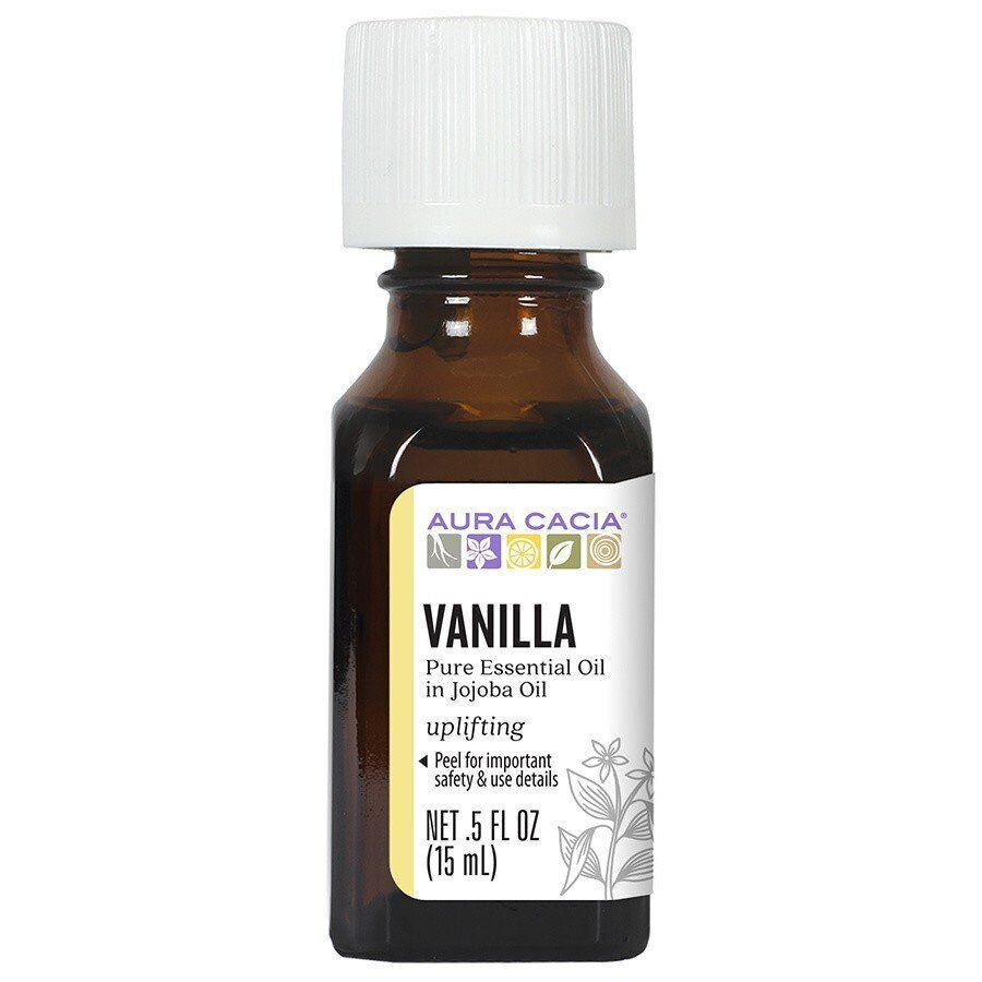 Aura Cacia Vanilla Pure Essential Oil in Jojoba Oil 0.5 Oz Oil