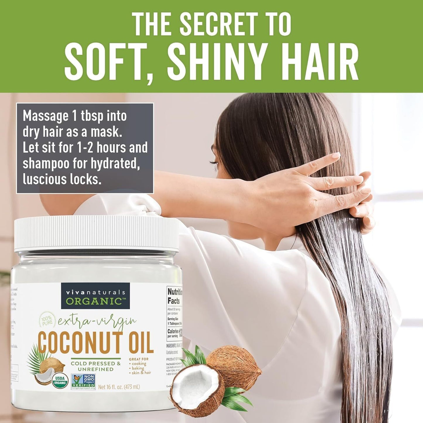 Organic Coconut Oil, Cold-Pressed Virgin