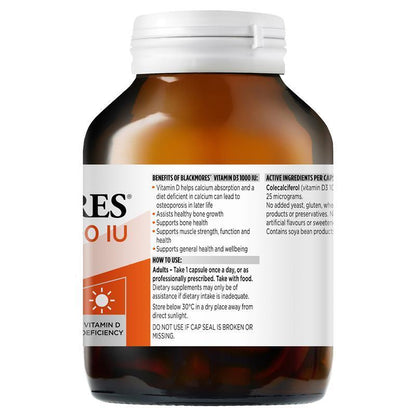 Blackmores Vitamin D3 1000IU 300 Capsules