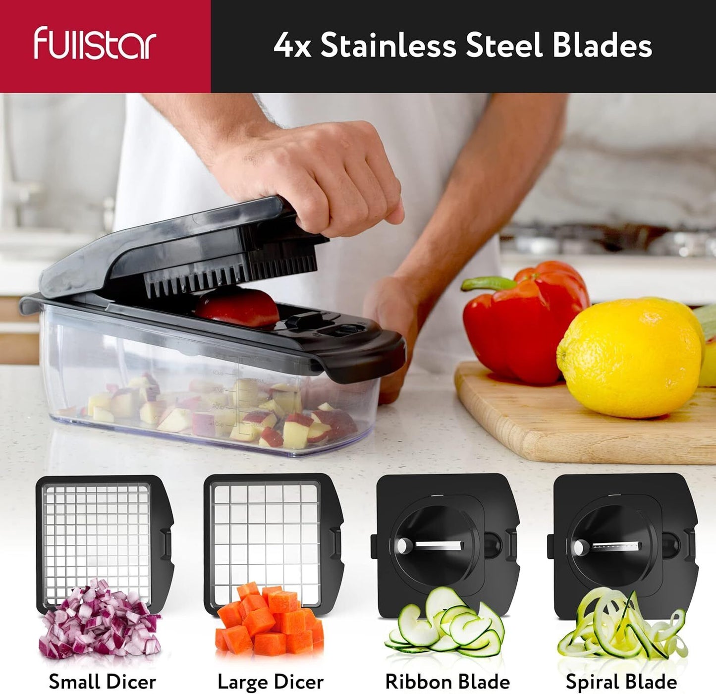 Fullstar Vegetable Chopper, Cheese Slicer, Food Chopper, Veggie Chopper, Onion C