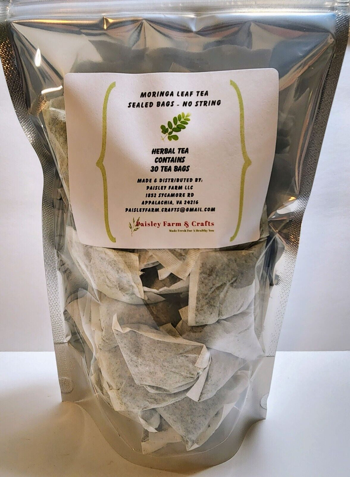 Moringa Oleifera Malunggay Leaf Tea Bags - All Natural! - Made Fresh on Demand!