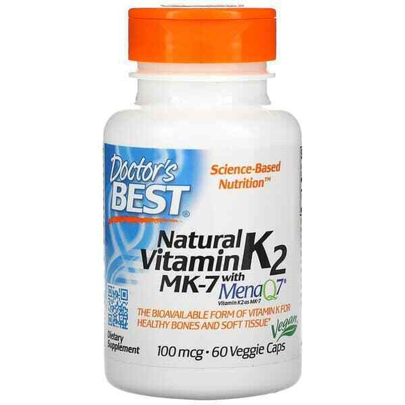 Vitamin K2MK7 DOCTOR'S BEST Natural Vitamin K2 MK-7 with Menaq7 100Mcg 60 Caps