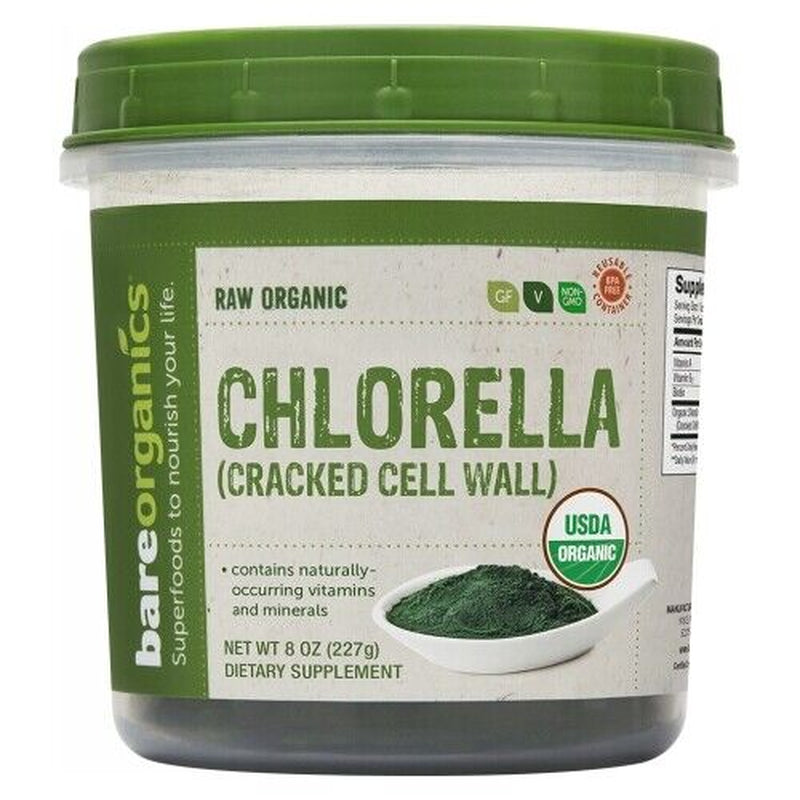 Organic Chlorella Powder Cracked Wall 8 Oz by Bare Organics