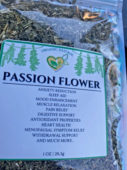 Passion Flower Natural Herb Organic  Dried Cut 28.3G | 1 OZ Mood Support