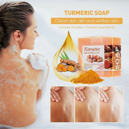 Tumeric Soap Skin Whitening Dark Spots Lightening Acne Brightening Turmeric