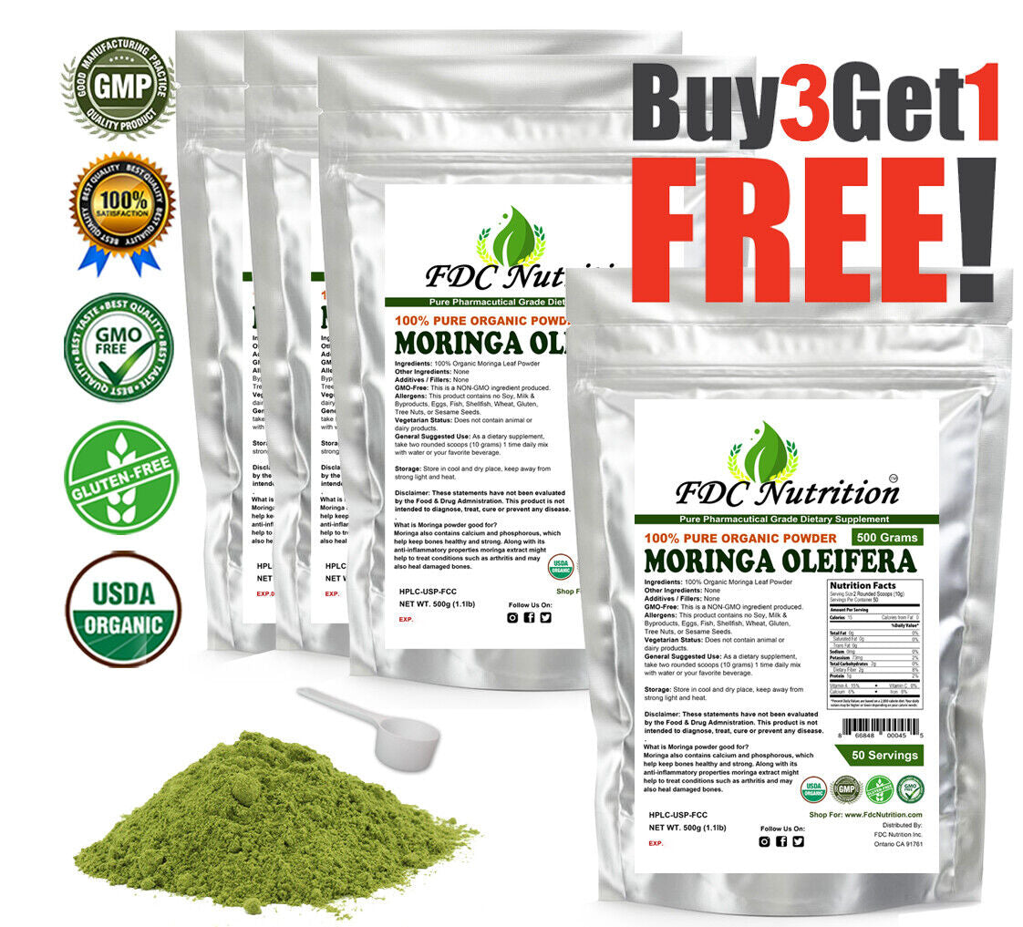 Organic Moringa Oleifera Leaf Powder 1 LB (Pure & Natural) Free Ship