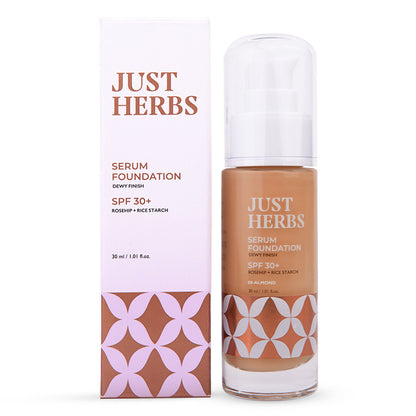 Just Herbs Serum Foundation Makeup SPF30+ Dewy Finish Full Coverage Waterproof