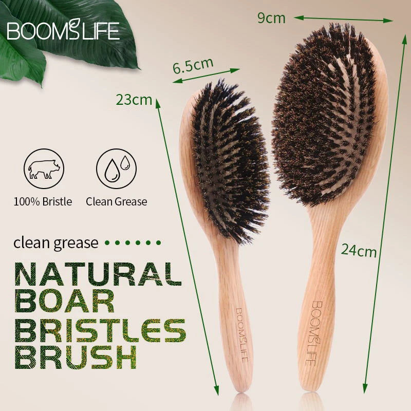 Natural Boar Bristle Hair Brush 