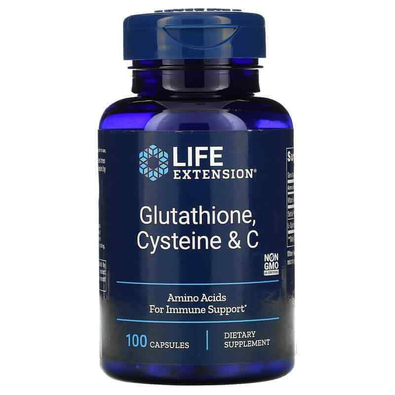 LIFE EXTENSION Glutathione Cysteine & C (Cellular Protection) 100 Capsules