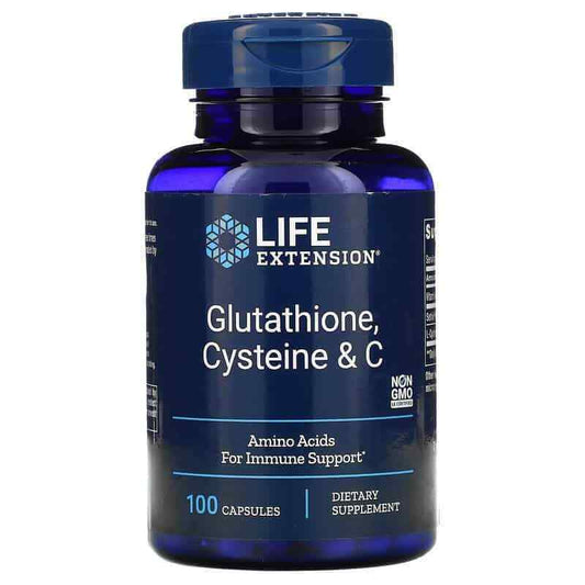 LIFE EXTENSION Glutathione Cysteine & C (Cellular Protection) 100 Capsules