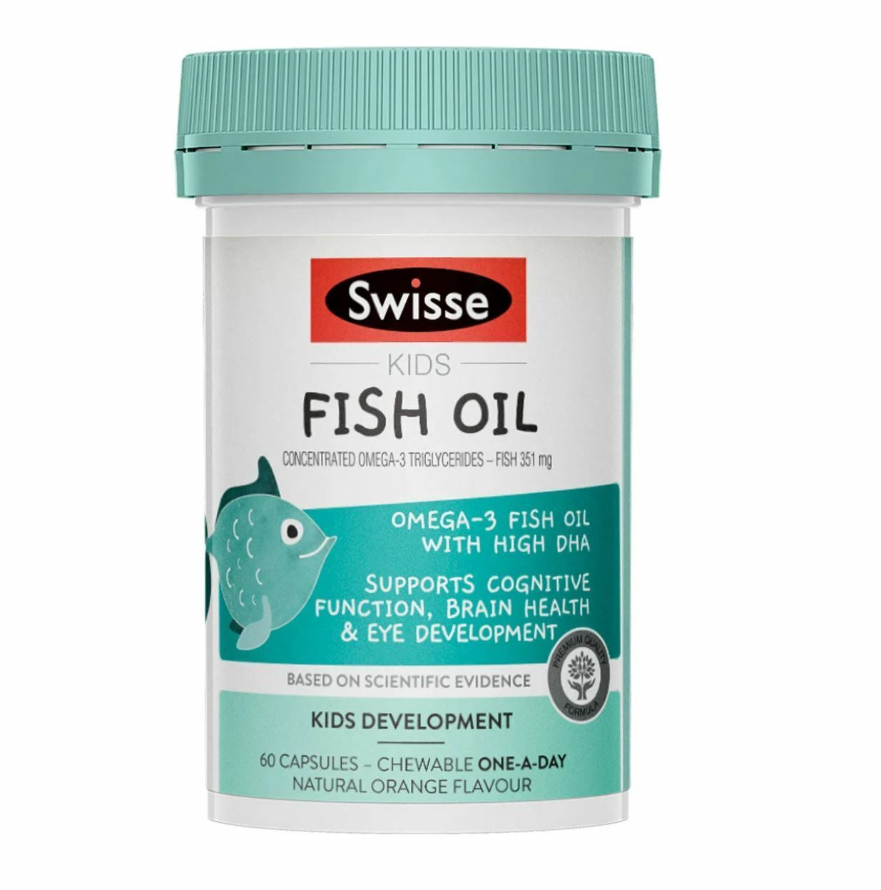 NEW Swisse Kids Fish Oil 60 Chewable Capsules Omega 3 Kids Development