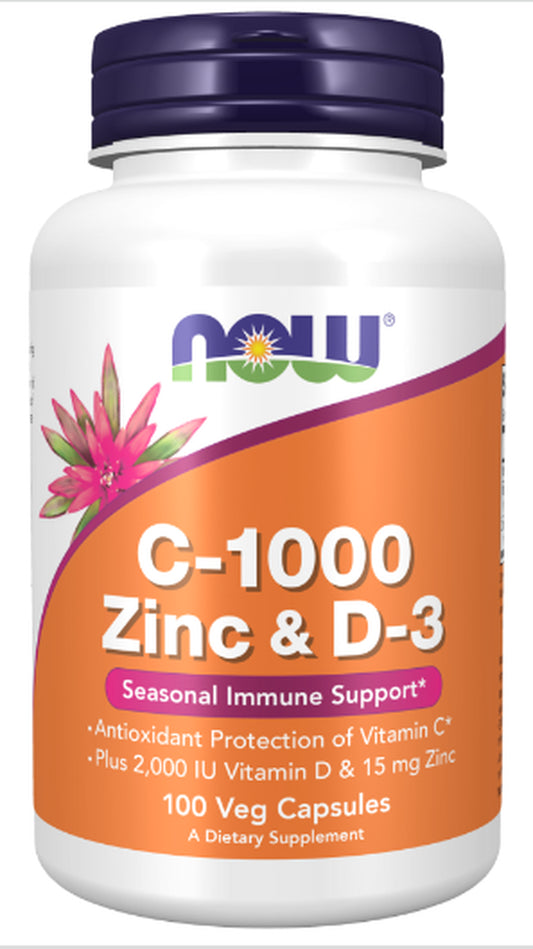 Now Foods C-100 Zinc & D-3, 100 Veg Capsules