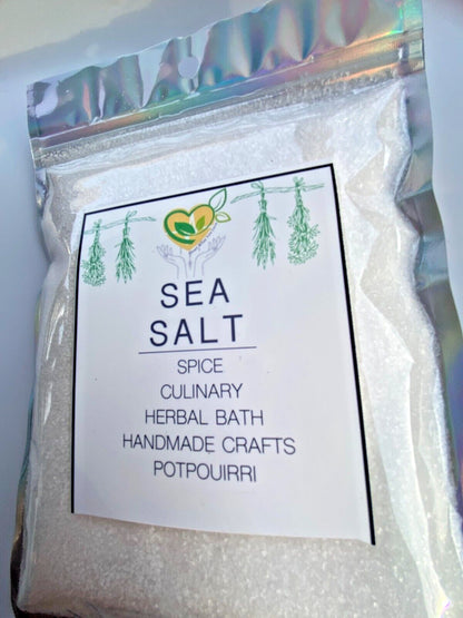 Sea Salt Pure Clear Granular Crystals Natural Mineral  1/2 Half Pound Bag