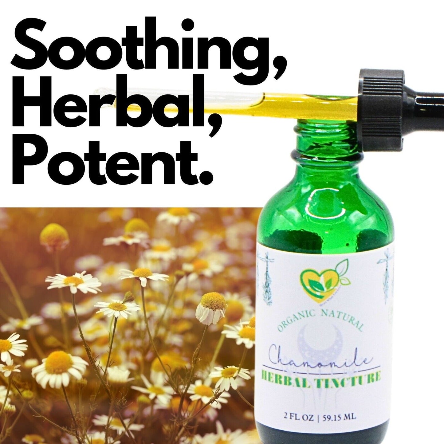 Chamomile Tincture Organic Mega Herbal Liquid Drops Natural Plant-Base 2 Oz