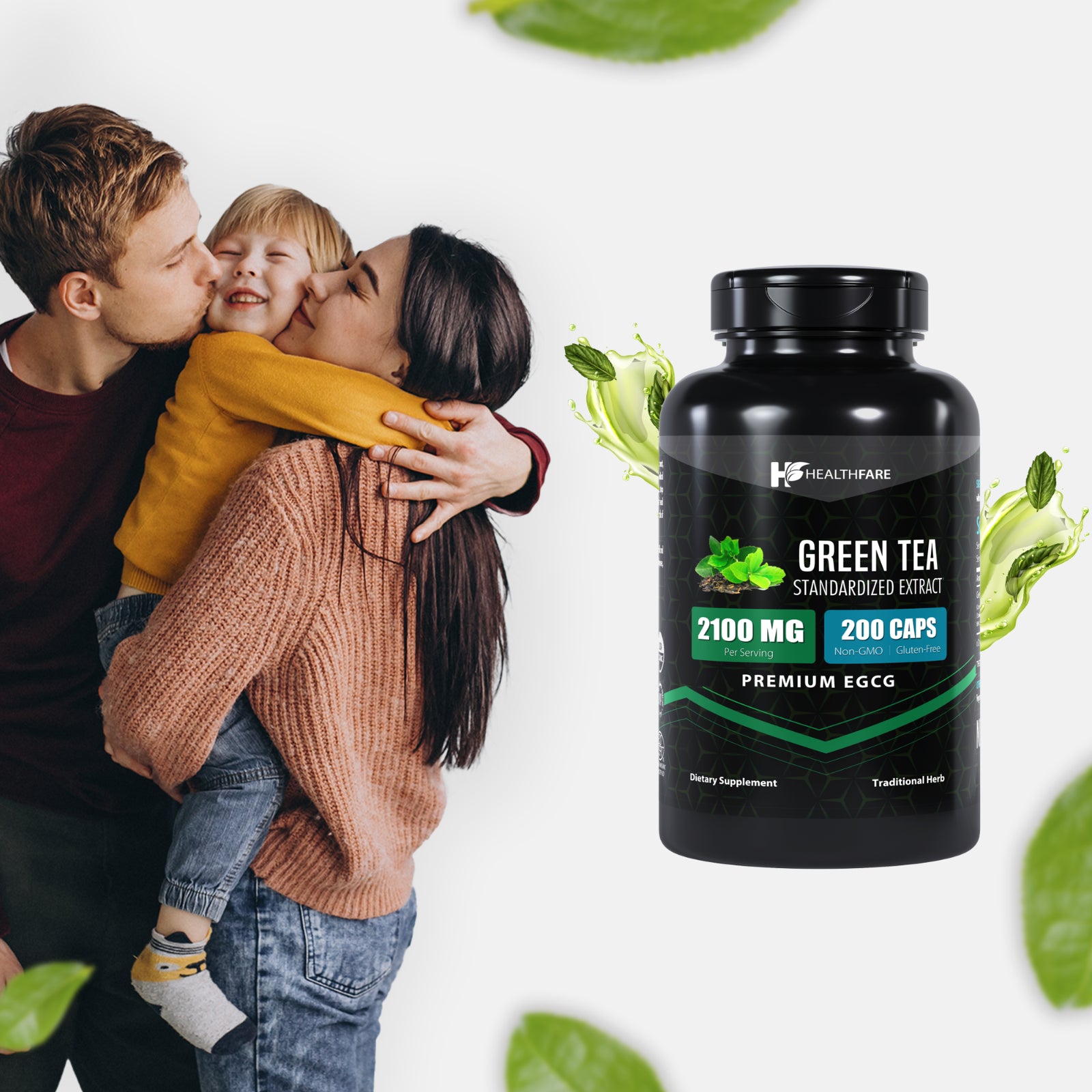 ECGG Green Tea Extract 200 Capsules 98% Polyphenols 80% Catechins