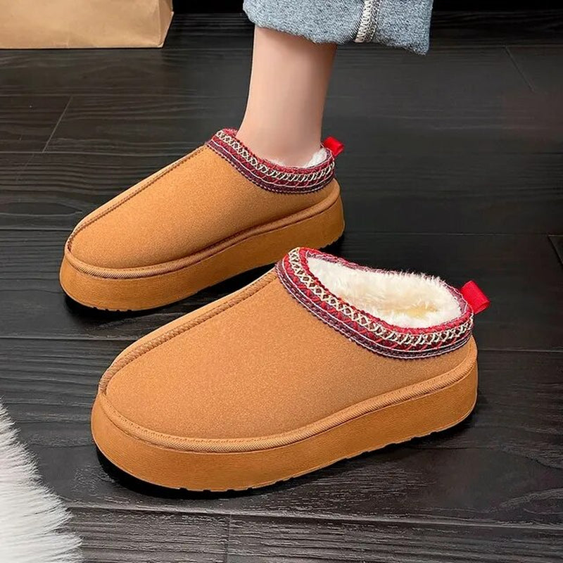 2023 New Women'S Wool Slippers Warm Platform Wool Slipperswomen Slippers Women Sheepskin Slippers Women Shoes