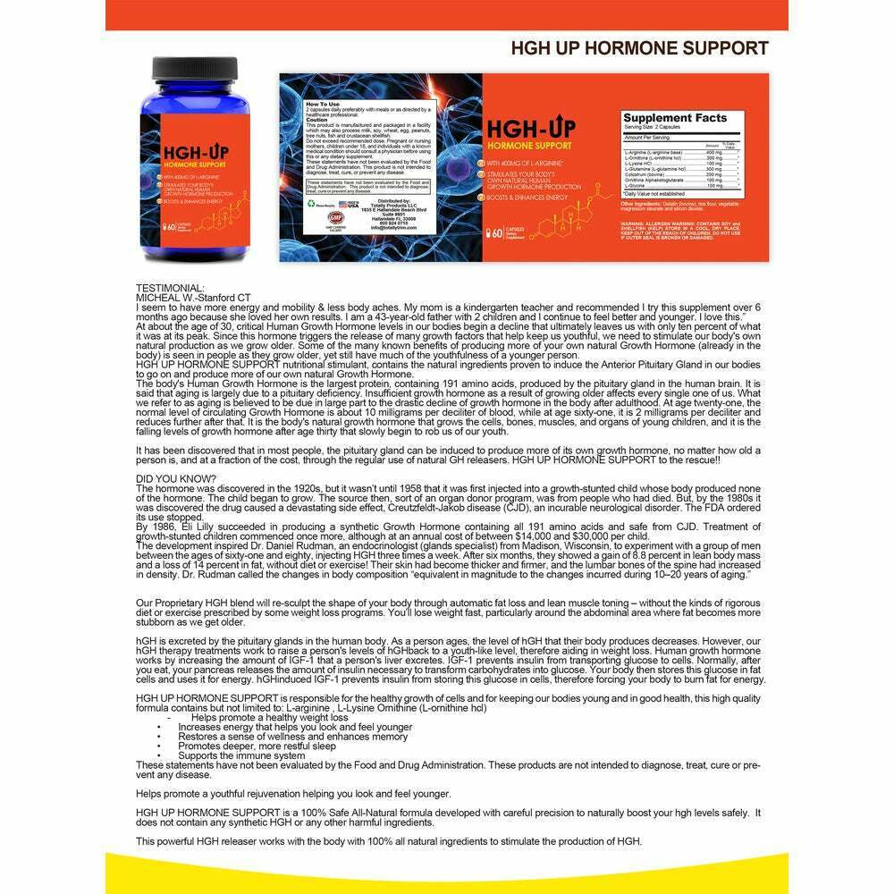 Natural Body Hormone Growth Support Boost Energy Dietary Capsules Free Ship New