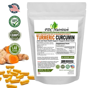 Turmeric Curcumin High Absorption 95% 2000MG with Black Pepper Extract 60 CAPS