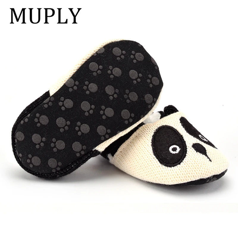 Adorable Infant Slippers Toddler Baby Boy Girl Knit Crib Shoes Cute Cartoon Anti-Slip Prewalker Baby Slippers