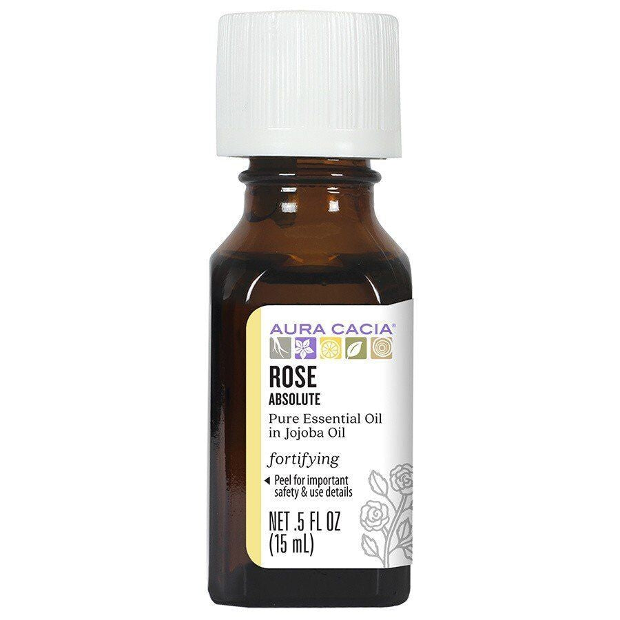 Aura Cacia Precious Essentials Oil Rose Absolute in Jojoba 0.5 Oz Oil