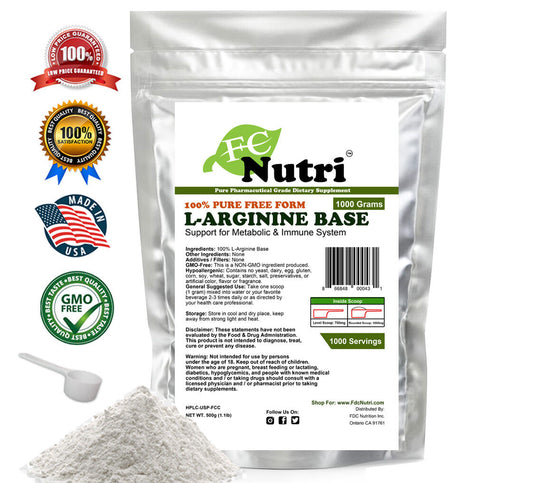 L-ARGININE ALL SIZE Free Form Kosher Base Powder Pharmaceutical Grade