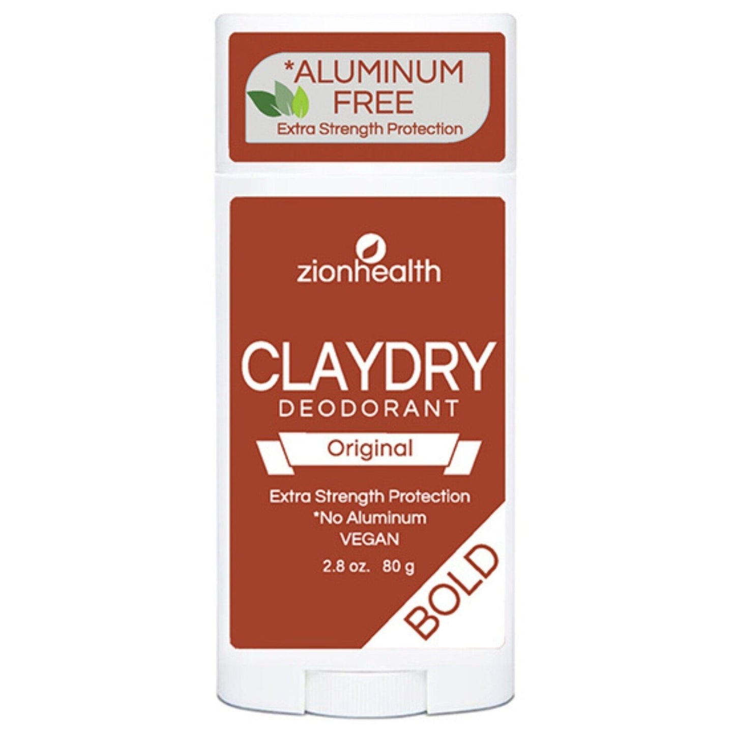 Zion Health Clay Dry Deodorant Original Bold 2.5 Oz Solid