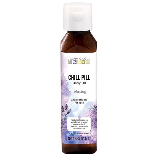 Aura Cacia Chill Pill Body Oil 4 Fl Oz Liquid