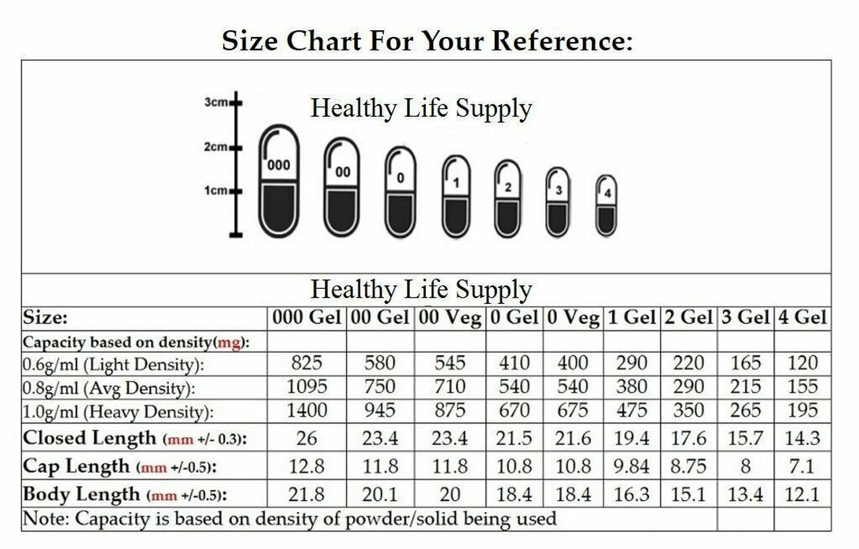 Empty Vegan Capsules - Sizes 0 - USA  //   Gel Caps by