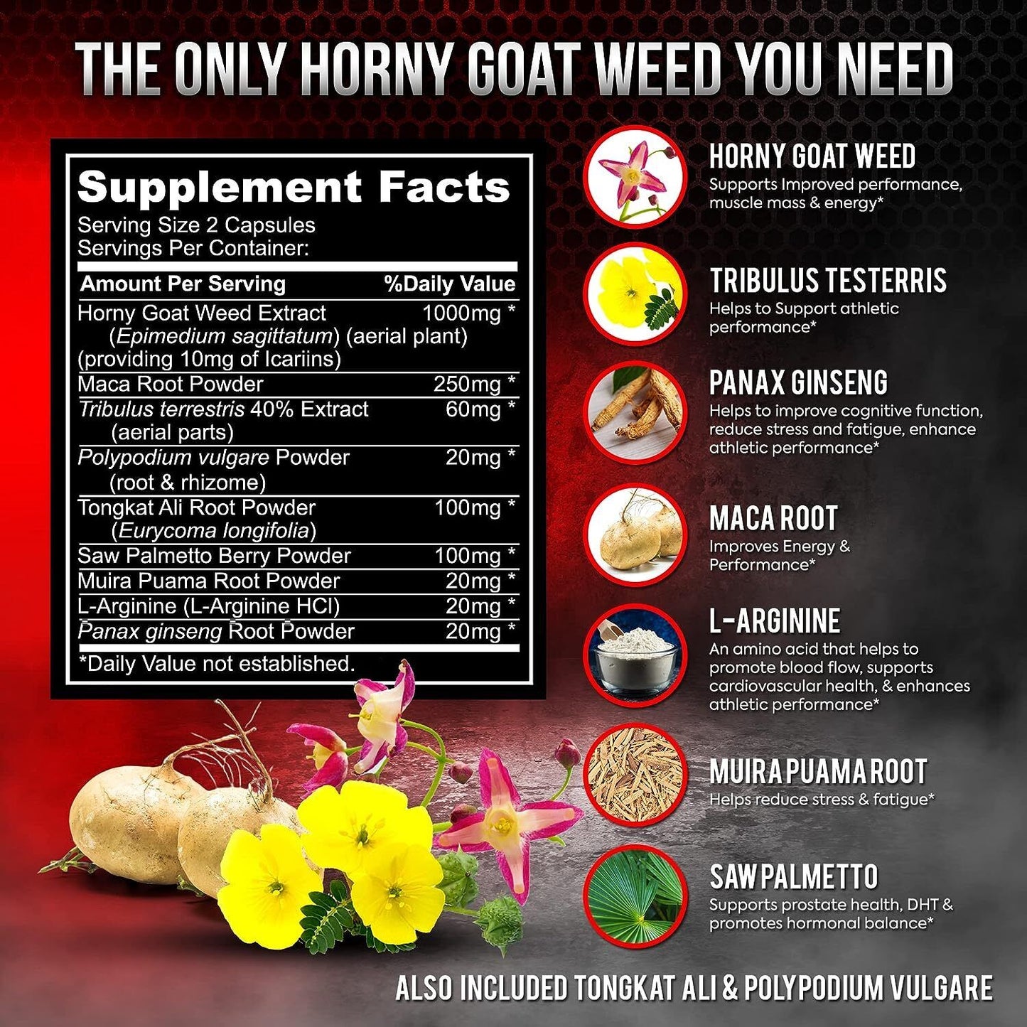 Super Strength 1590Mg Horny Goat Weed 120 Capsules with Maca Arginine & Ginseng