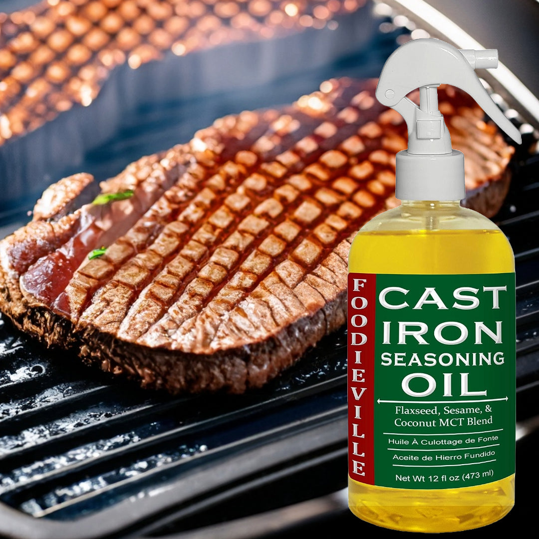 Cast Iron Oil & Soap Care Set for Cast Iron Skillets, Griddles, Grills, Season