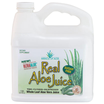 Real Aloe Whole-Leaf Pure Aloe Vera Juice Leaves Purified & Filtered (1 Gallon)