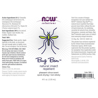 NOW Foods Bug Ban Spray, 4 Oz.