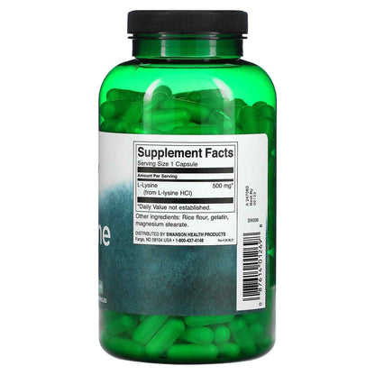 Swanson L-Lysine, 500 Mg, 300 Capsules