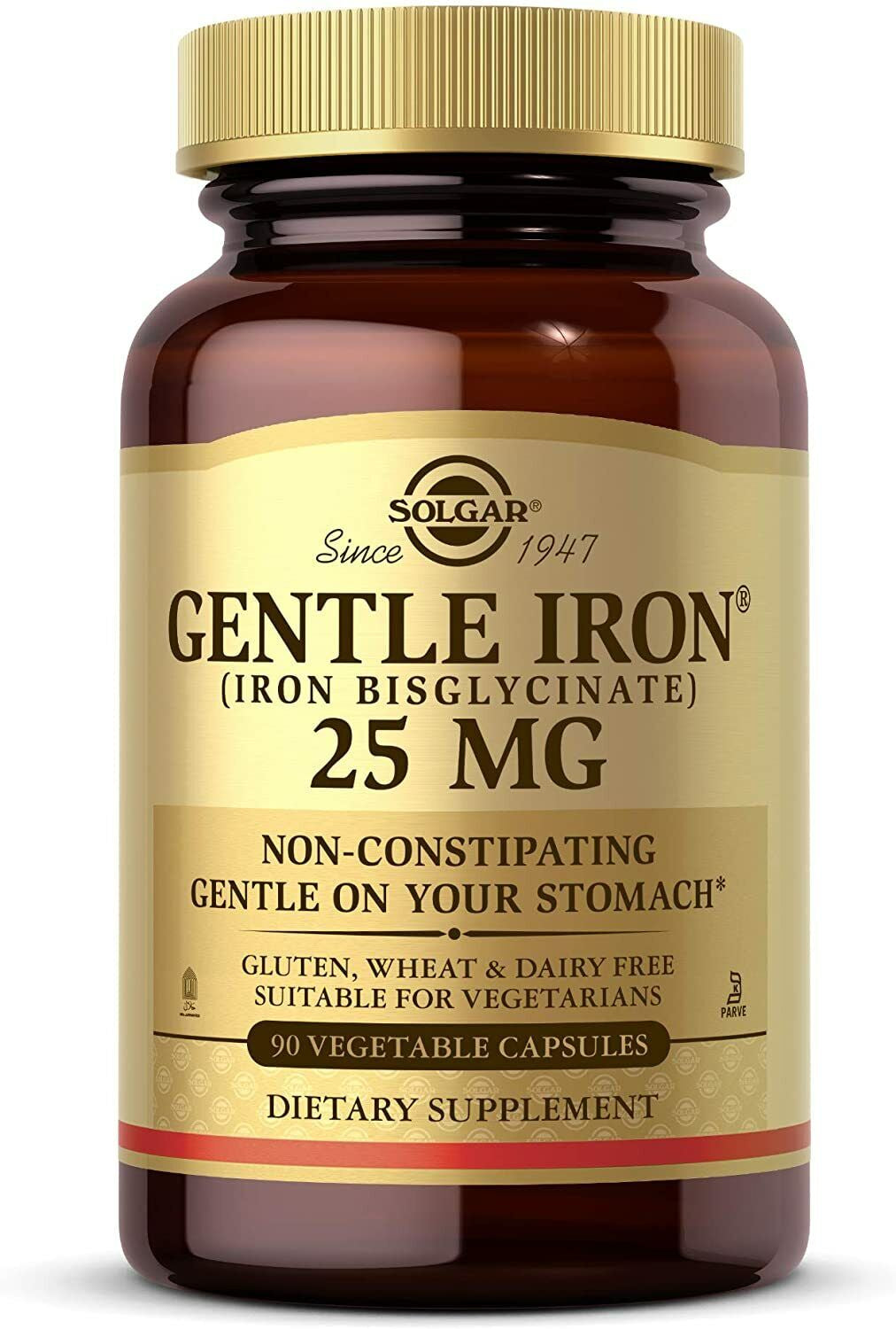 SOLGAR Gentle Iron 25Mg (Iron Bisglycinate) 90 Capsules