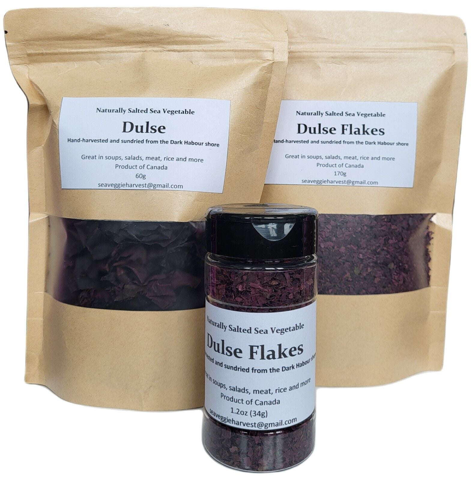 Gift Set Dulse Flake 3 Pack Iodine Seaweed/ Salted Sea Vegetable.