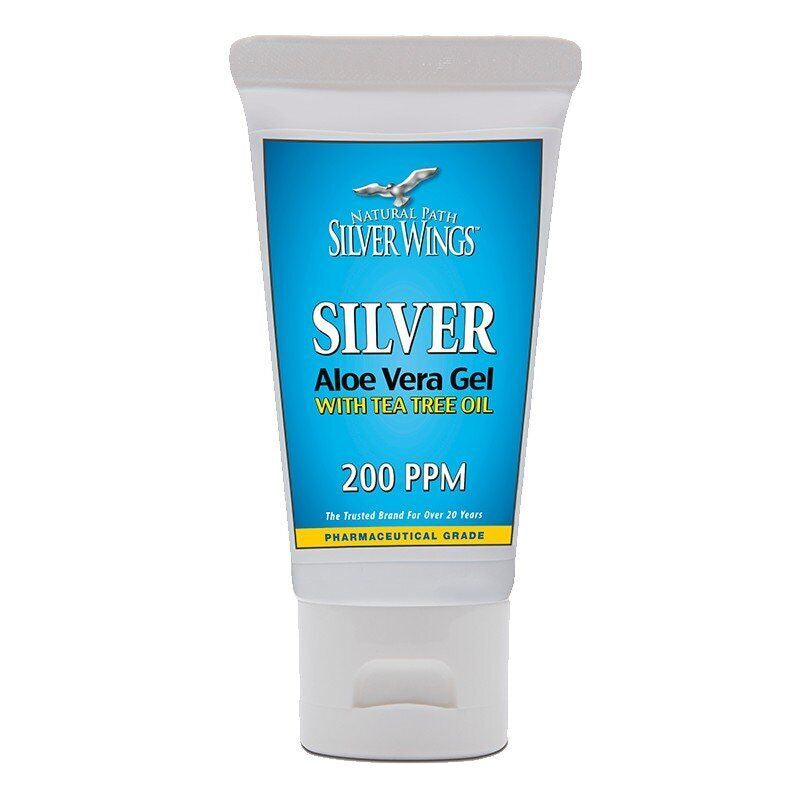 Natural Path Silver Wings Silver Aloe Gel with Tea Tree Oil 1.5 Oz Tube