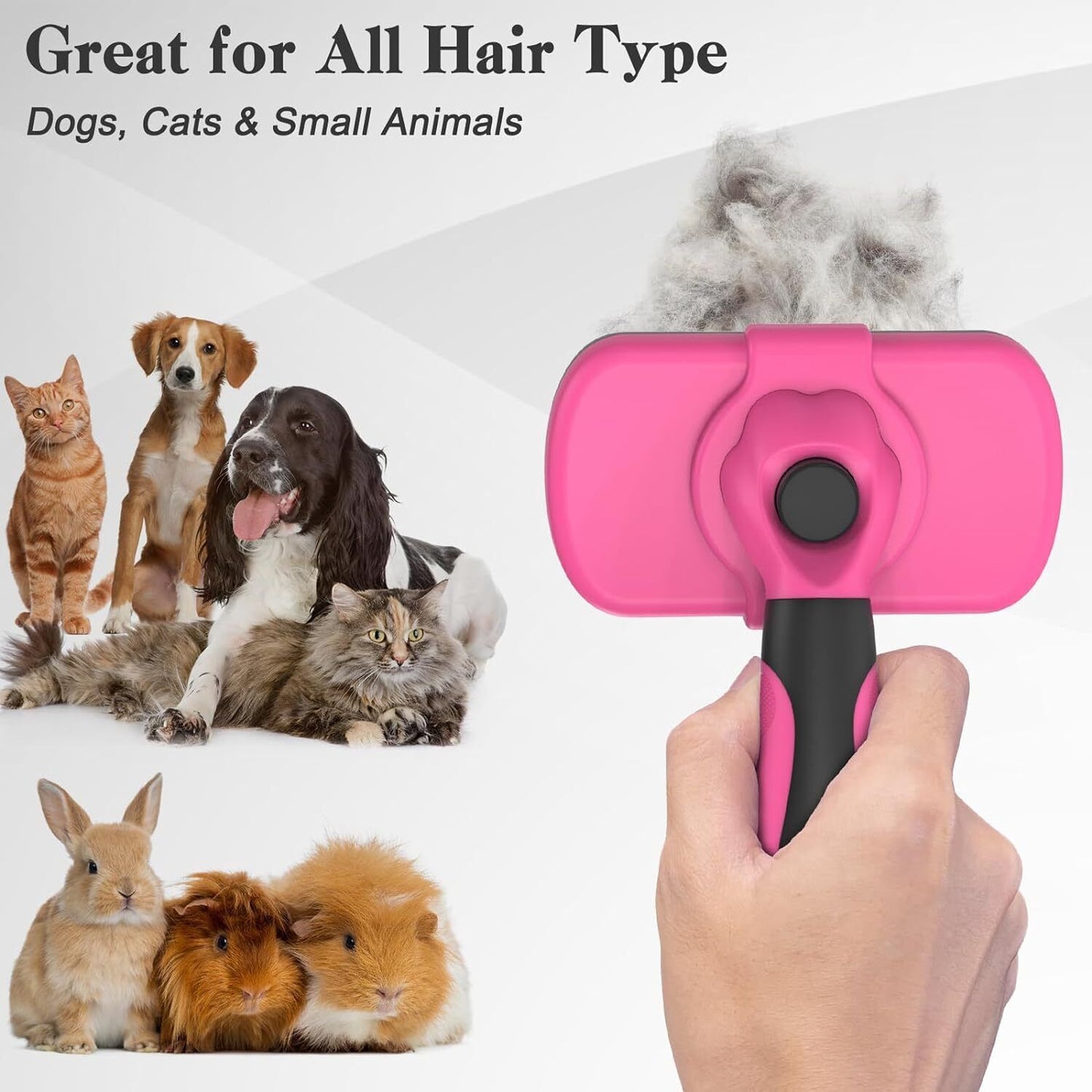 Swihauk Self Cleaning Slicker Brush for Dogs & Cats, Skin Friendly Grooming Cat