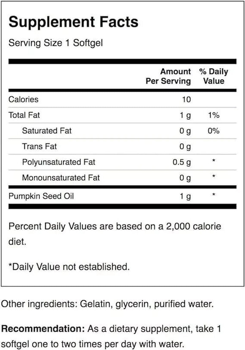 Swanson Pumpkin Seed Oil 1000Mg 100 Softgels